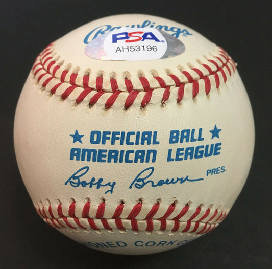 Enos Bradsher Slaughter signed Full Name AL Baseball mint autograph PSA COA