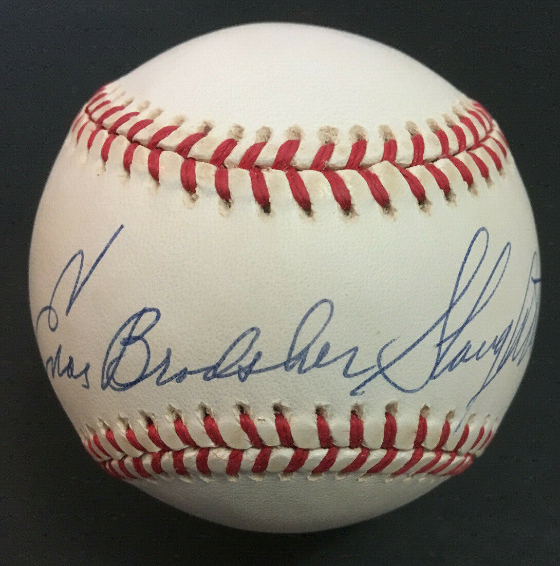 Enos Bradsher Slaughter signed Full Name AL Baseball mint autograph PSA COA