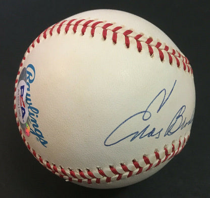 Enos Bradsher Slaughter signed Full Name AL Baseball mint autograph PSA COA