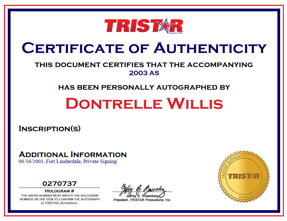 Dontrelle Willis signed 2003 All Star Game baseball Rookie Auto MLB Holo COA