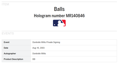 Dontrelle Willis signed 2003 All Star Game baseball Rookie Auto MLB Holo COA