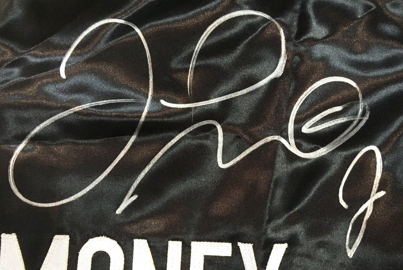 Floyd Mayweather Money signed boxing shorts trunks autograph Beckett BAS COA