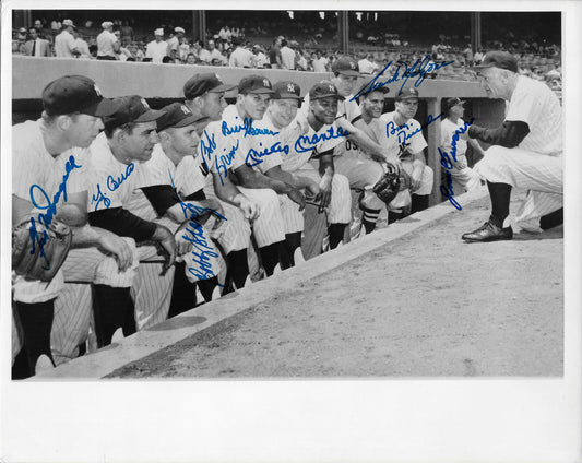 1950s Ny Yankees Team signed 8x10 photo Mickey Mantle Yogi Berra 9 Auto Psa LOA