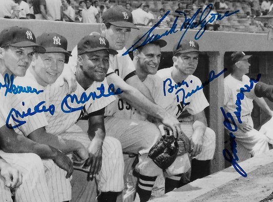 1950s Ny Yankees Team signed 8x10 photo Mickey Mantle Yogi Berra 9 Auto Psa LOA