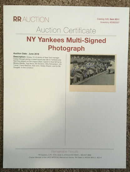 1950s Ny Yankees Team signed 8x10 photo Mickey Mantle Yogi Berra 9 Auto Psa LOA