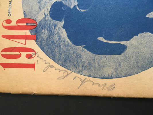 New York Giants vs Brooklyn Dodgers 8/7/1946 signed Program 4 Auto CBM COA