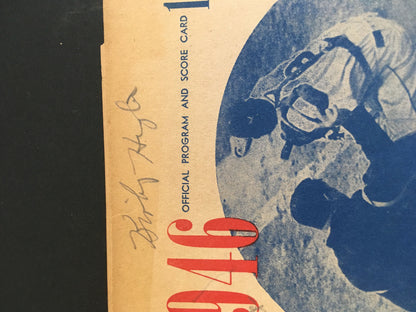 New York Giants vs Brooklyn Dodgers 8/7/1946 signed Program 4 Auto CBM COA