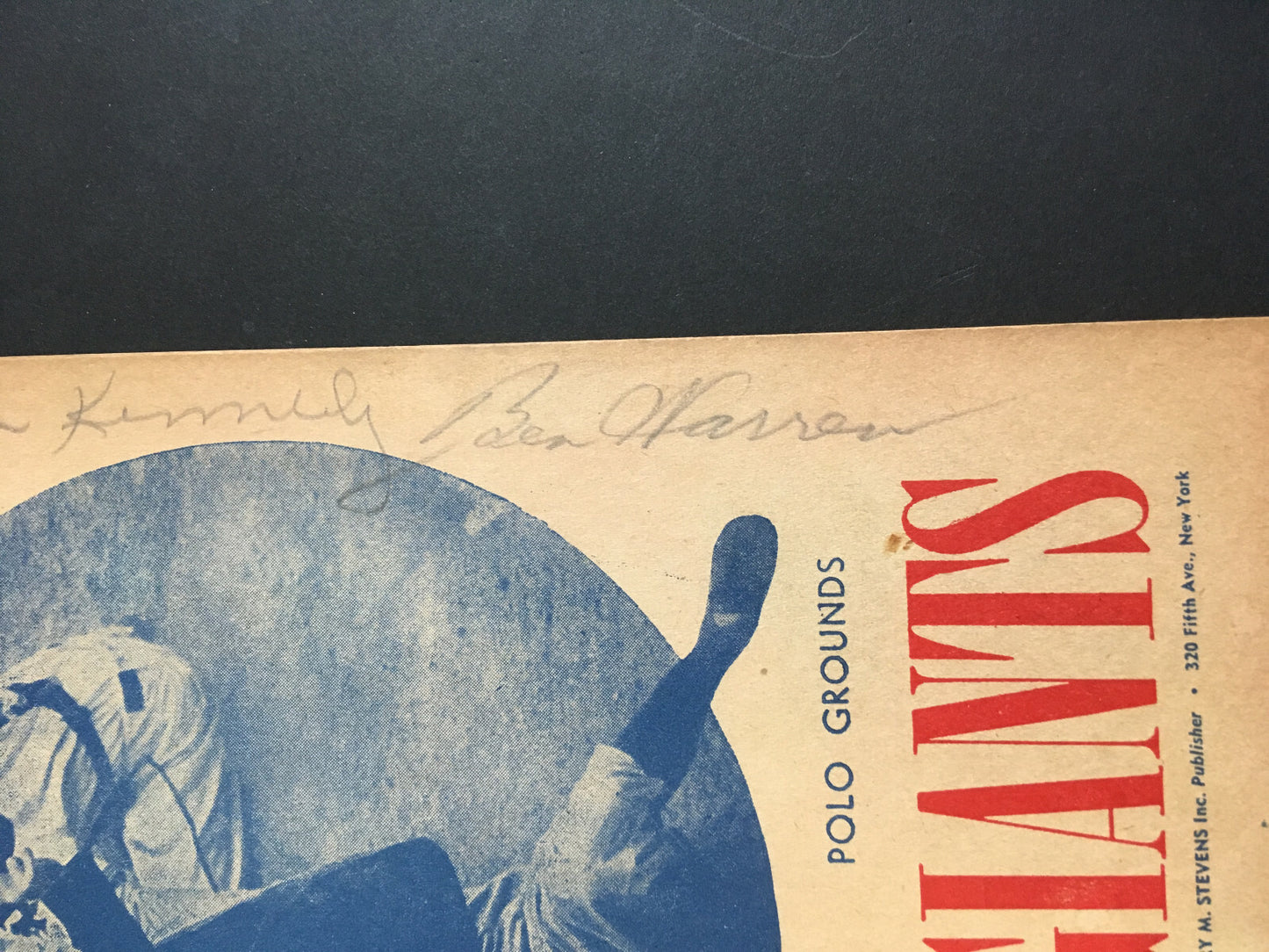New York Giants vs Brooklyn Dodgers 8/7/1946 signed Program 4 Auto CBM COA