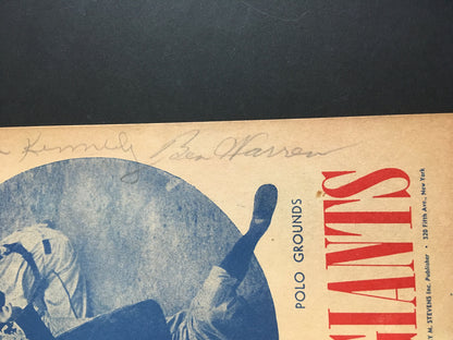 New York Giants vs Brooklyn Dodgers 8/7/1946 signed Program 4 Auto CBM COA