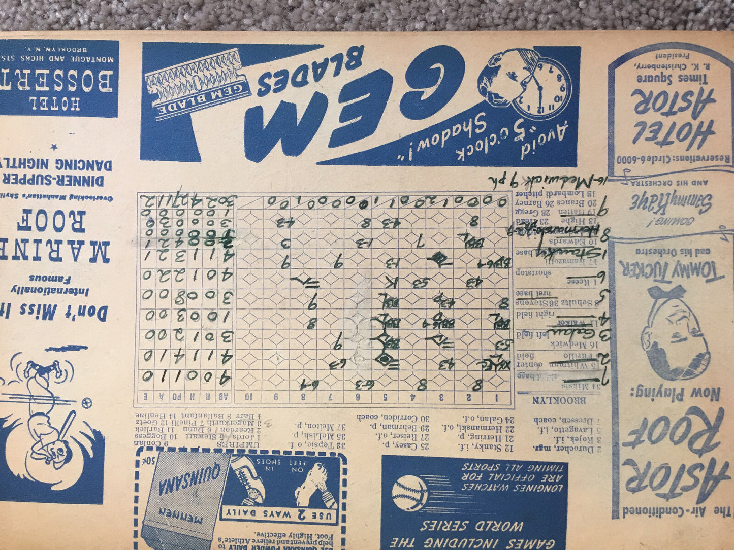 New York Giants vs Brooklyn Dodgers 8/7/1946 signed Program 4 Auto CBM COA