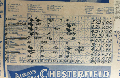 NY Giants vs Braves signed 8/9/1947 Program 5 auto Johnny Mize Bill Rigney COA