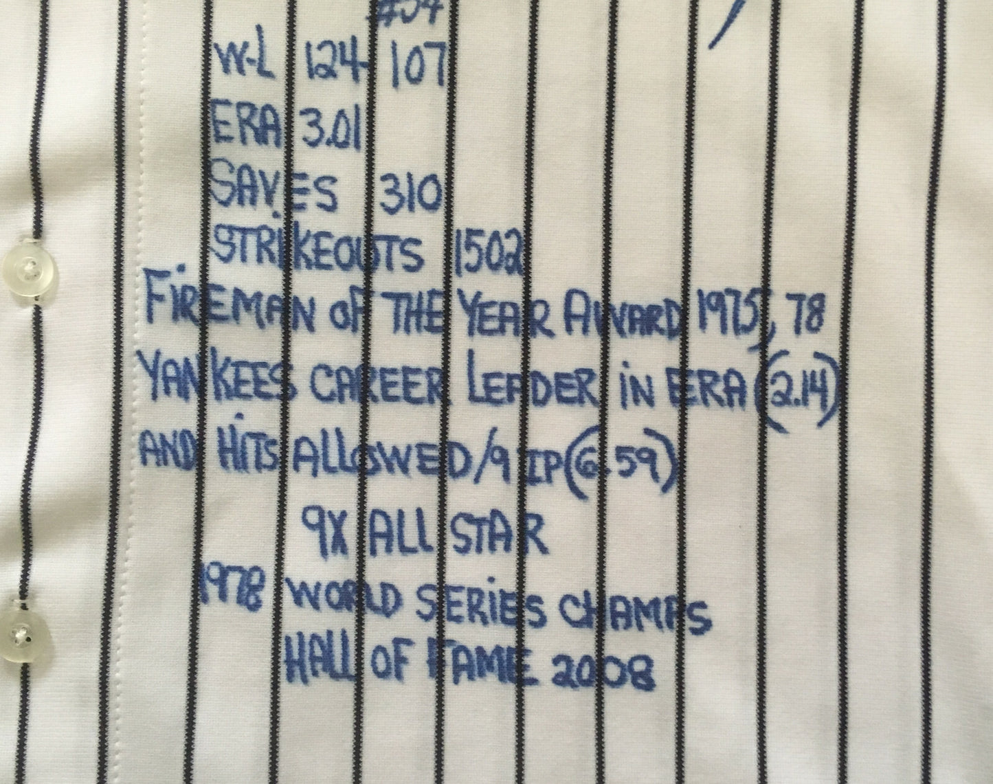 Goose Gossage Yankees signed stat jersey #54 Mint Autograph HOF 2008 COA LE /25