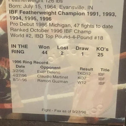 Tom Johnson Signed Ringside Boxing card Series 1 1996 #47 Auto Mint W/ seal COA