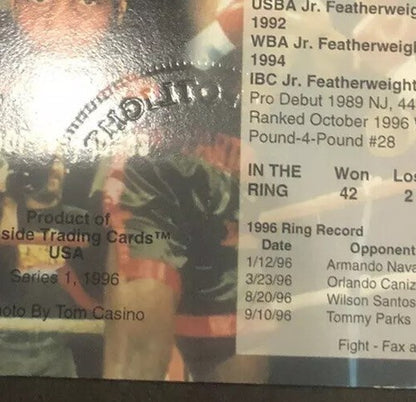 Junior Jones Signed Ringside Boxing card Series 1 1996 #52 with seal COA