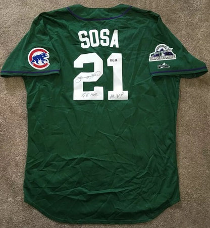 Sammy Sosa signed 1998 NL All Star Game Jersey 66 HR MVP Auto Tracercode COA Le