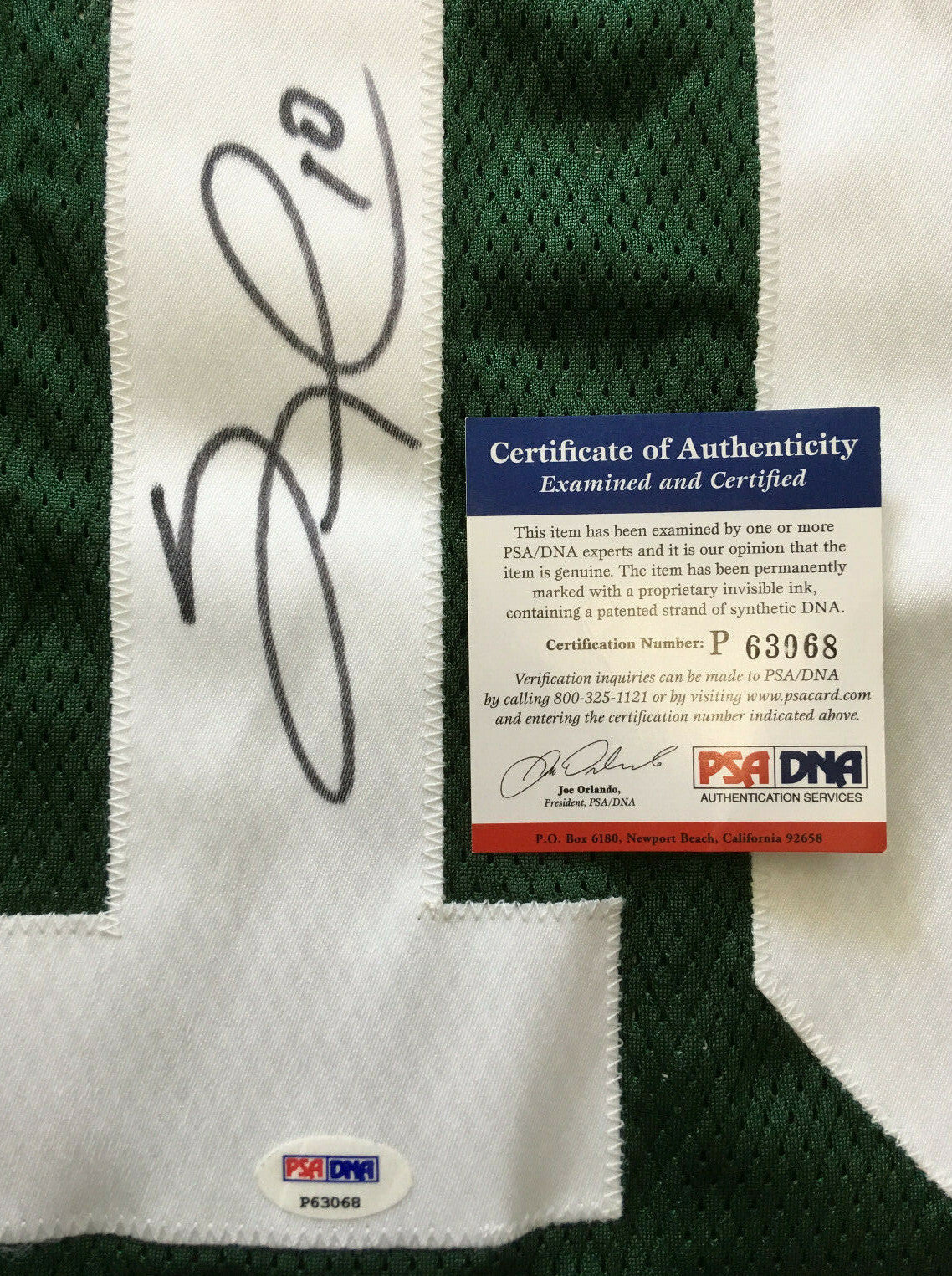 Santonio Holmes signed Game Issued Jets #10 Jersey Autograph rare PSA COA