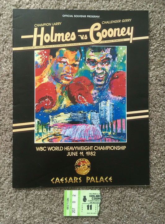 Larry Holmes Gerry Cooney 1982 Heavyweight Championship Program + Ticket Stub