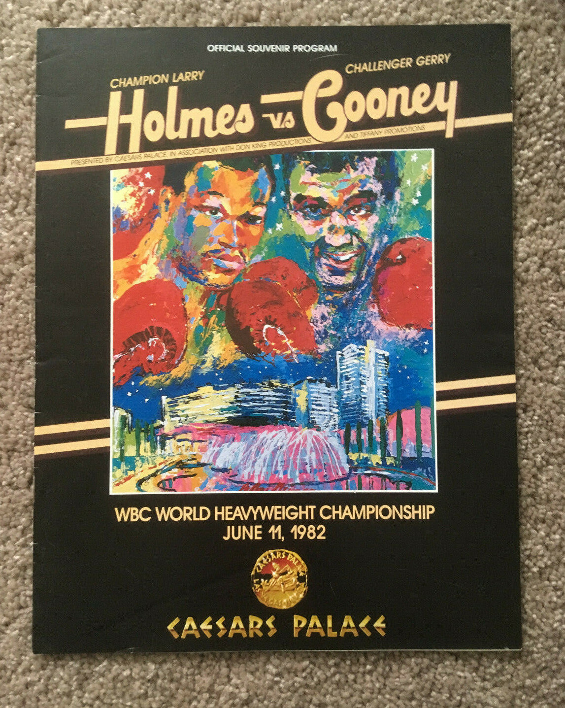 Larry Holmes Gerry Cooney 1982 Heavyweight Championship Program + Ticket Stub