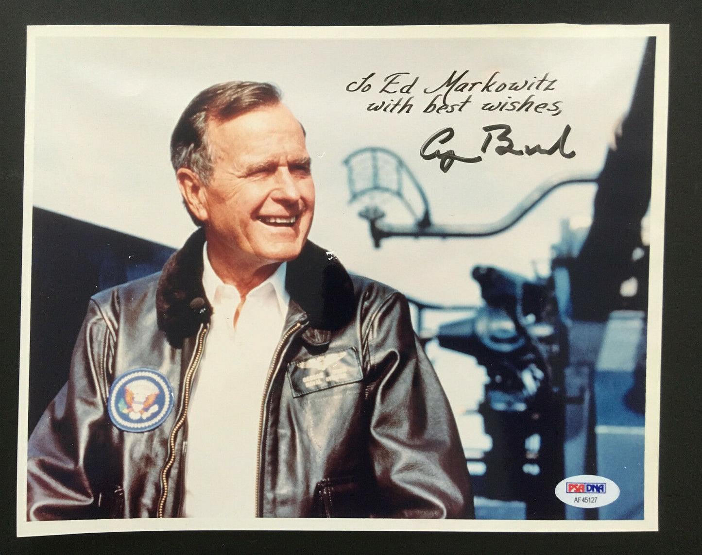 George HW Bush 41st President USA Signed 8x10 photo Autograph PSA Letter Coa