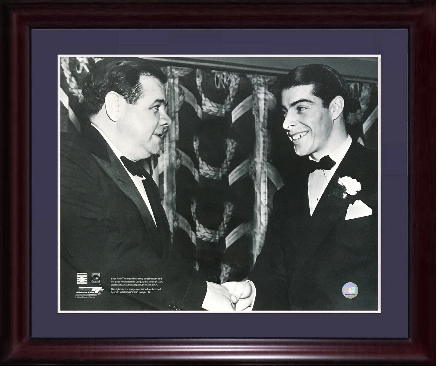 Babe Ruth Joe DiMaggio NY Yankees 16x20 framed photo File 1938 Banquet Licensed