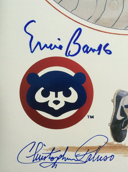 Ernie Banks Cubs HOF Christopher Paluso signed Legends Magazine 2 auto PSA COA