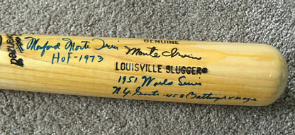 Monte Irvin signed full name Stat Baseball bat HOF 1973 1951 WS Mint Auto PSA