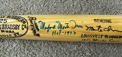 Monte Irvin signed full name Stat Baseball bat HOF 1973 1951 WS Mint Auto PSA