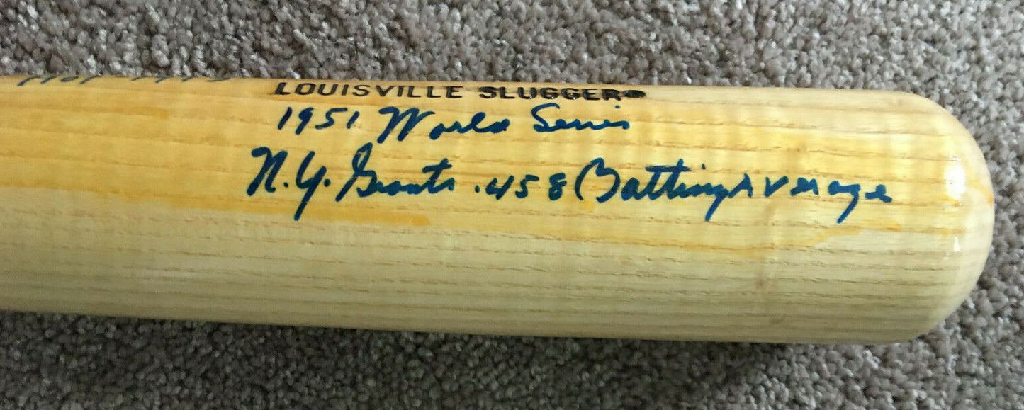 Monte Irvin signed full name Stat Baseball bat HOF 1973 1951 WS Mint Auto PSA