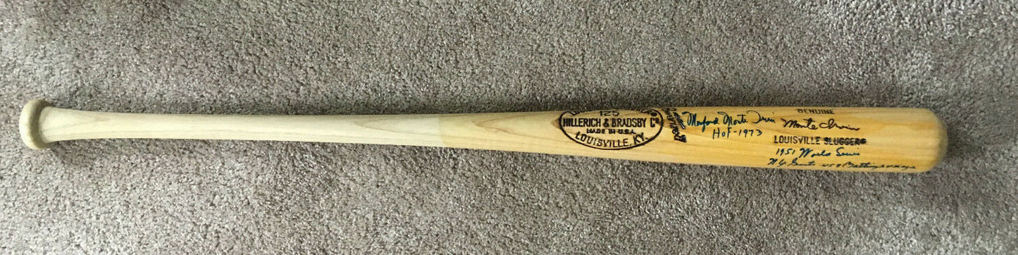 Monte Irvin signed full name Stat Baseball bat HOF 1973 1951 WS Mint Auto PSA