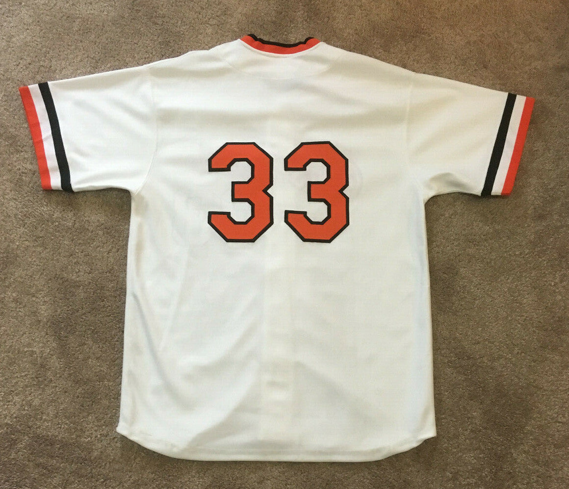 Eddie Murray signed 1983 Mitchell & Ness 7 Stat Orioles jersey HOF Auto JSA COA