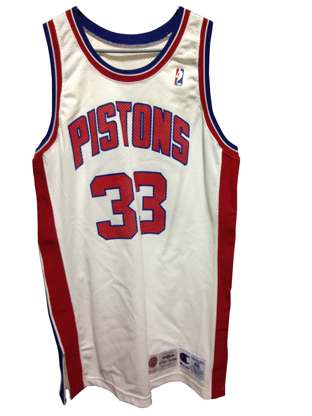 Grant Hill Detroit Pistons game used 1994-95 Rookie Jersey +3 tag Inverse Logo