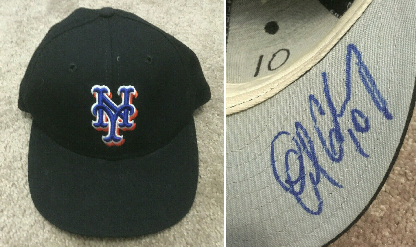 Endy Chavez signed game used 2007 Mets hat Cap autograph Steiner LOA