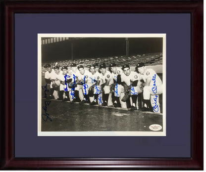 1952 Mickey Mantle Yogi Berra Yankees Team Signed 8x10 photo framed 8 Auto JSA