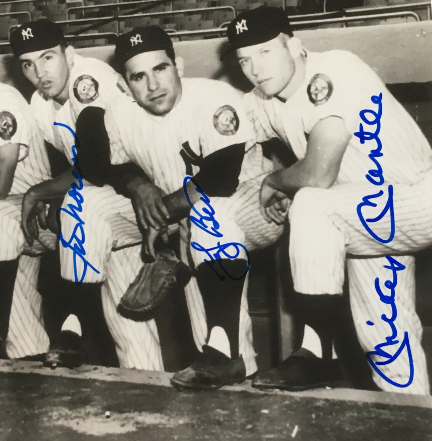 1952 Mickey Mantle Yogi Berra Yankees Team Signed 8x10 photo framed 8 Auto JSA