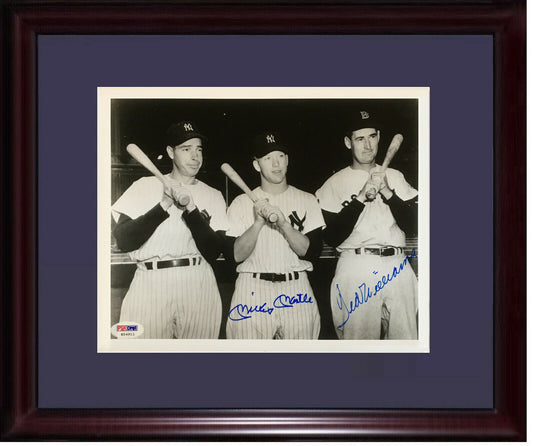 Mickey Mantle Ted Williams signed 8x10 Framed photo Hof Autograph Yankees Psa