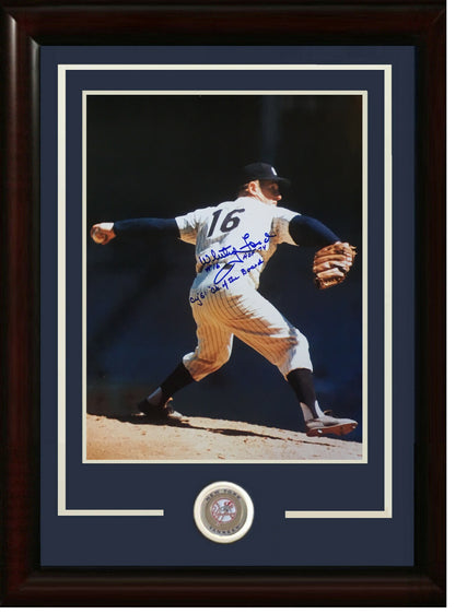 Whitey Ford signed 11x14 photo HOF 74 Cy 61 Auto Framed Yankees Chairman Cbm COA
