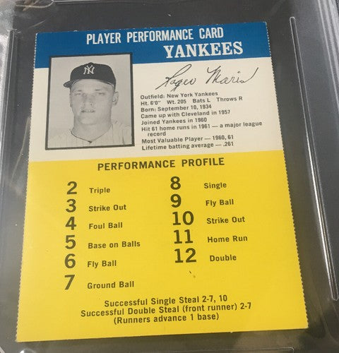 ROGER MARIS 1964 PSA 6+ MINT Challenge the Yankees Game BEAUTY RARE CARD