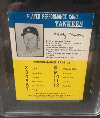 MICKEY MANTLE 1964 Challenge the Yankees Game CARD Psa 6 Mint Nicer BEAUTY Hof