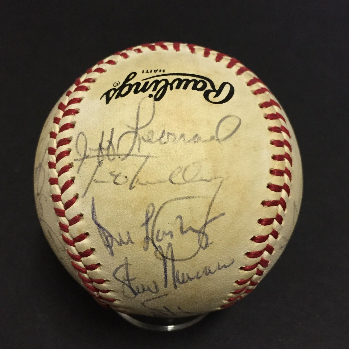 1984 SF Giants signed Official NL Baseball 20 Auto Dusty Baker Al Oliver COA