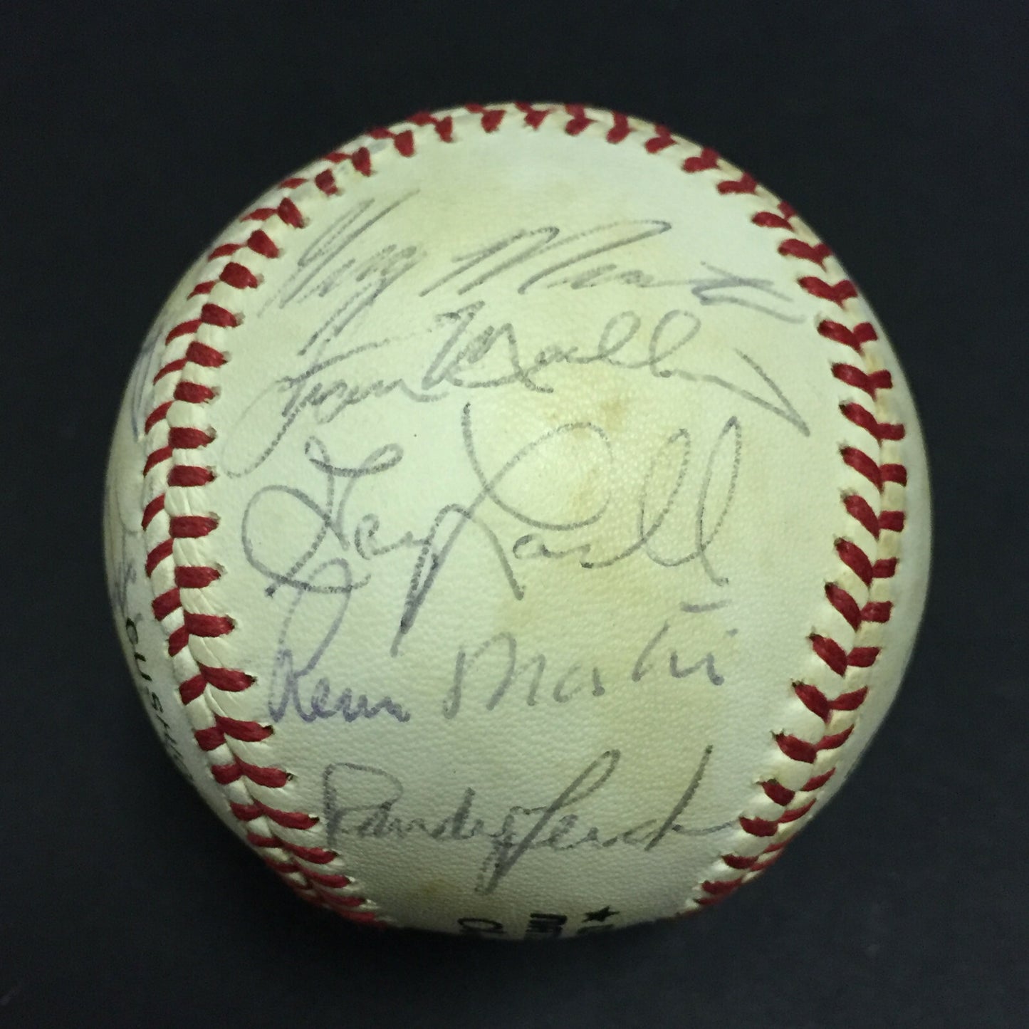 1984 SF Giants signed Official NL Baseball 20 Auto Dusty Baker Al Oliver COA