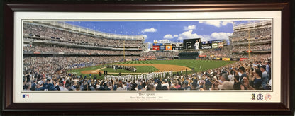 Derek Jeter Day 9/7/14 Framed 16x42 Yankee Stadium Panoramic Photo The Captain