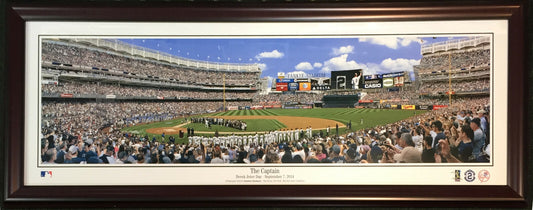 Derek Jeter Day 9/7/14 Framed 16x42 Yankee Stadium Panoramic Photo The Captain