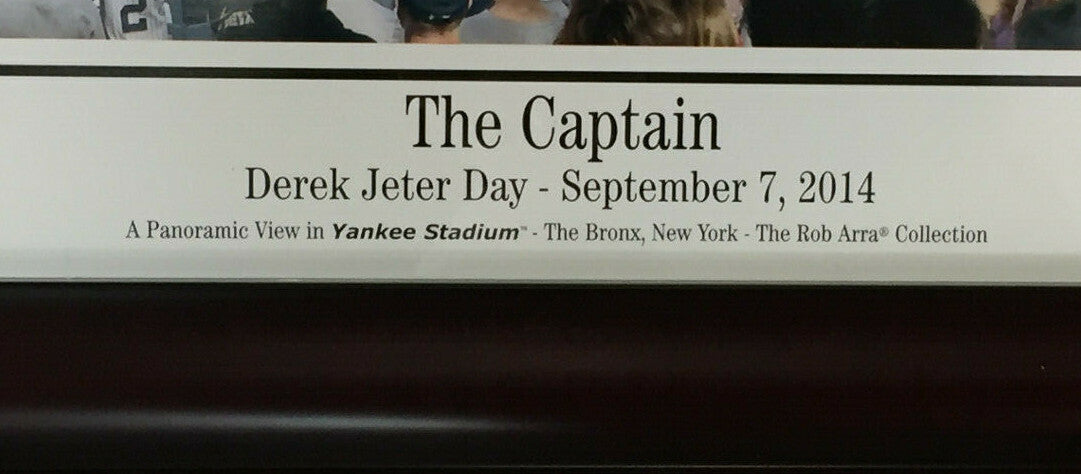 Derek Jeter Day 9/7/14 Framed 16x42 Yankee Stadium Panoramic Photo The Captain