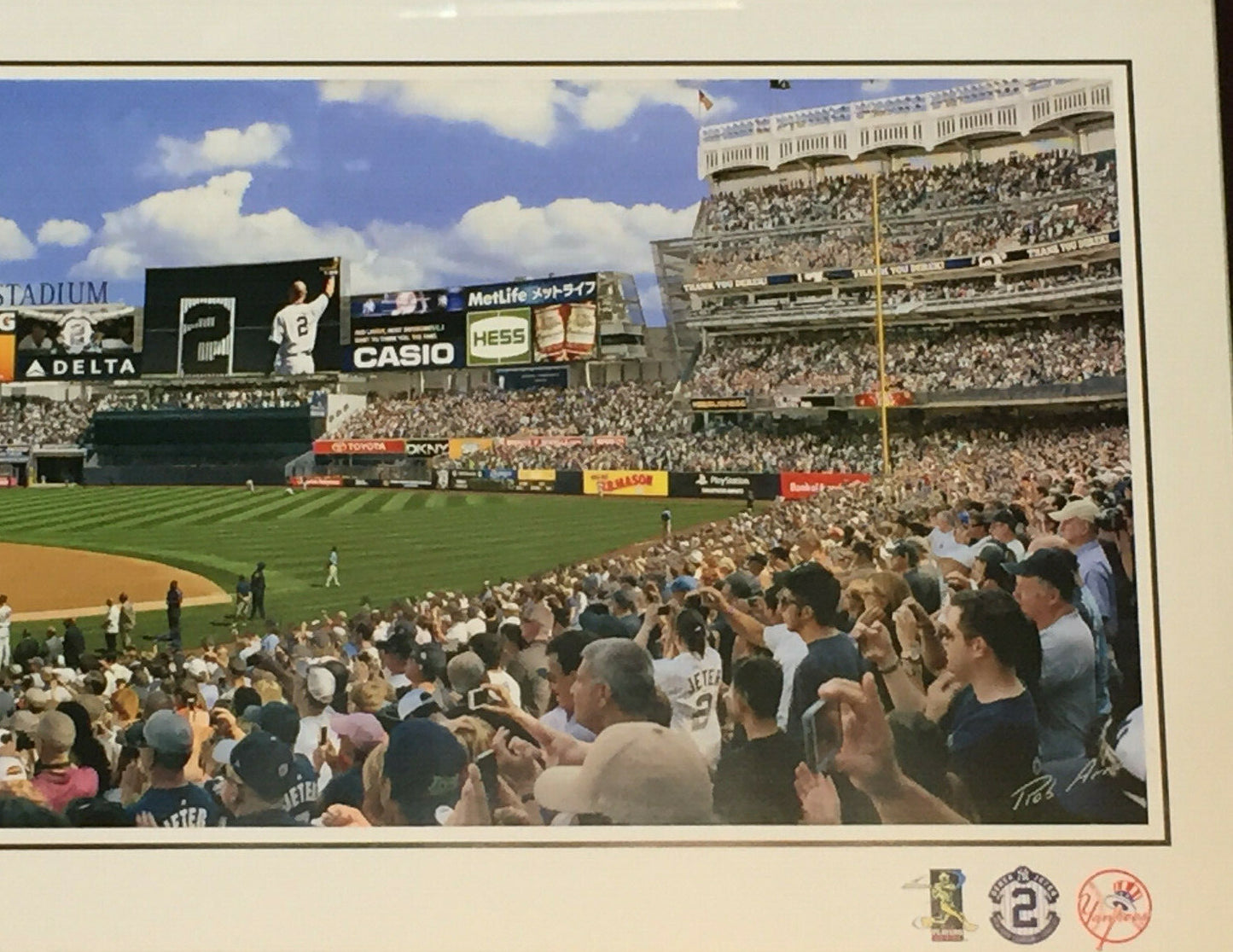 Derek Jeter Day 9/7/14 Framed 16x42 Yankee Stadium Panoramic Photo The Captain