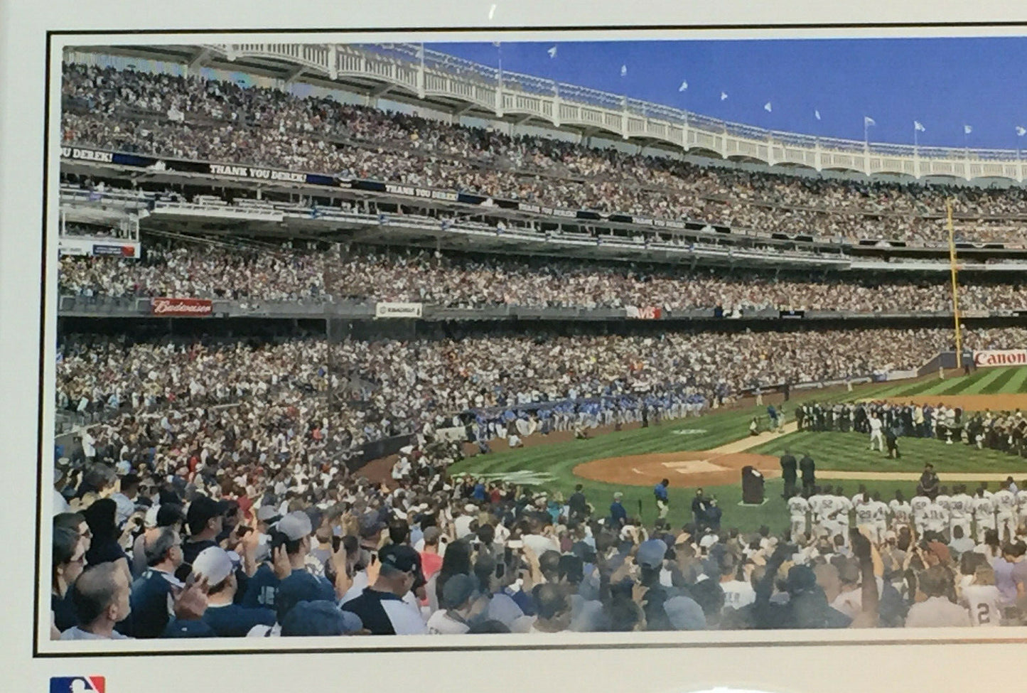 Derek Jeter Day 9/7/14 Framed 16x42 Yankee Stadium Panoramic Photo The Captain