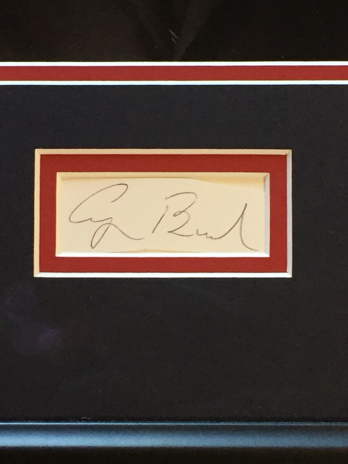 George HW Bush President signed Cut W/ 8x10 photo Framed Autograph PSA Coa