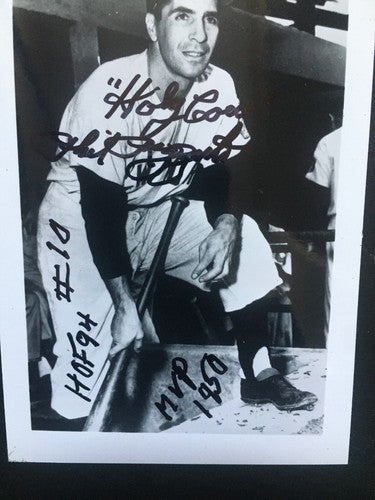 Phil Rizzuto Signed 3x5 Stat Photo Mvp Hof Holy Cow #10 Auto Jsa Coa Yankees