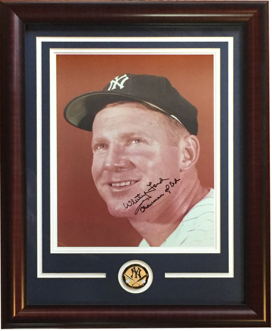 Whitey Ford signed 11x14 Photo Chairman Of  Board Hof Auto framed Yankees COA