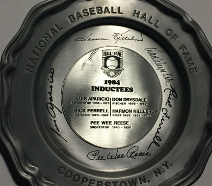 1984 HOF Signed Induction Plate Don Drysdale Pee Wee Reese Killebrew 5 Auto PSA