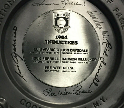 1984 HOF Signed Induction Plate Don Drysdale Pee Wee Reese Killebrew 5 Auto PSA